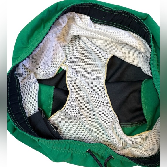 Nautica Men's Green and Navy Swim Shorts - Picture 3 of 4